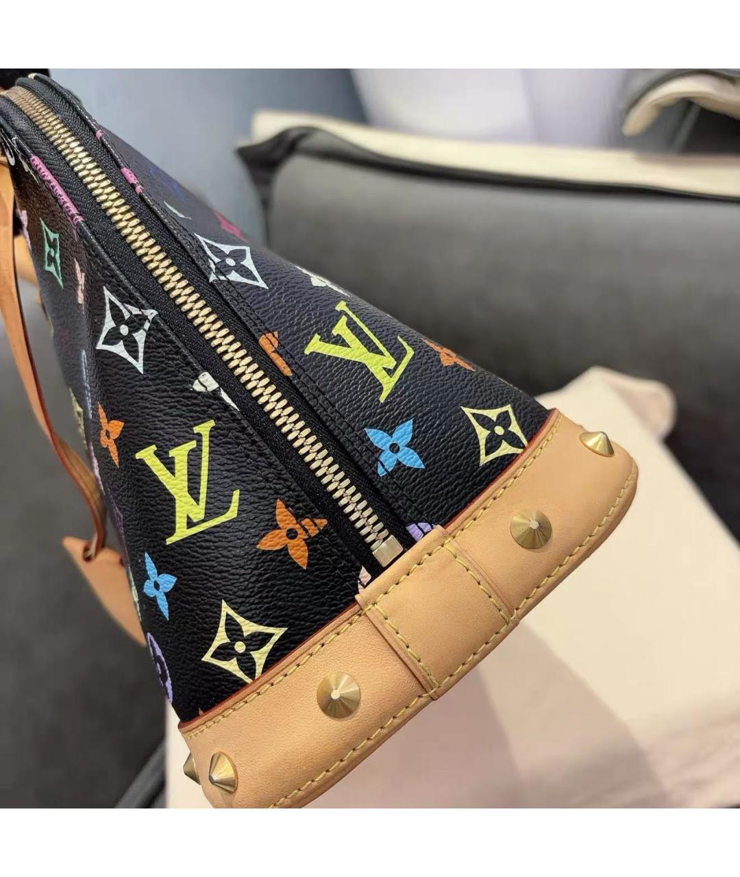 LOUIS VUITTON Черная сумка с короткими ручками из искусственной кожи, фото 7