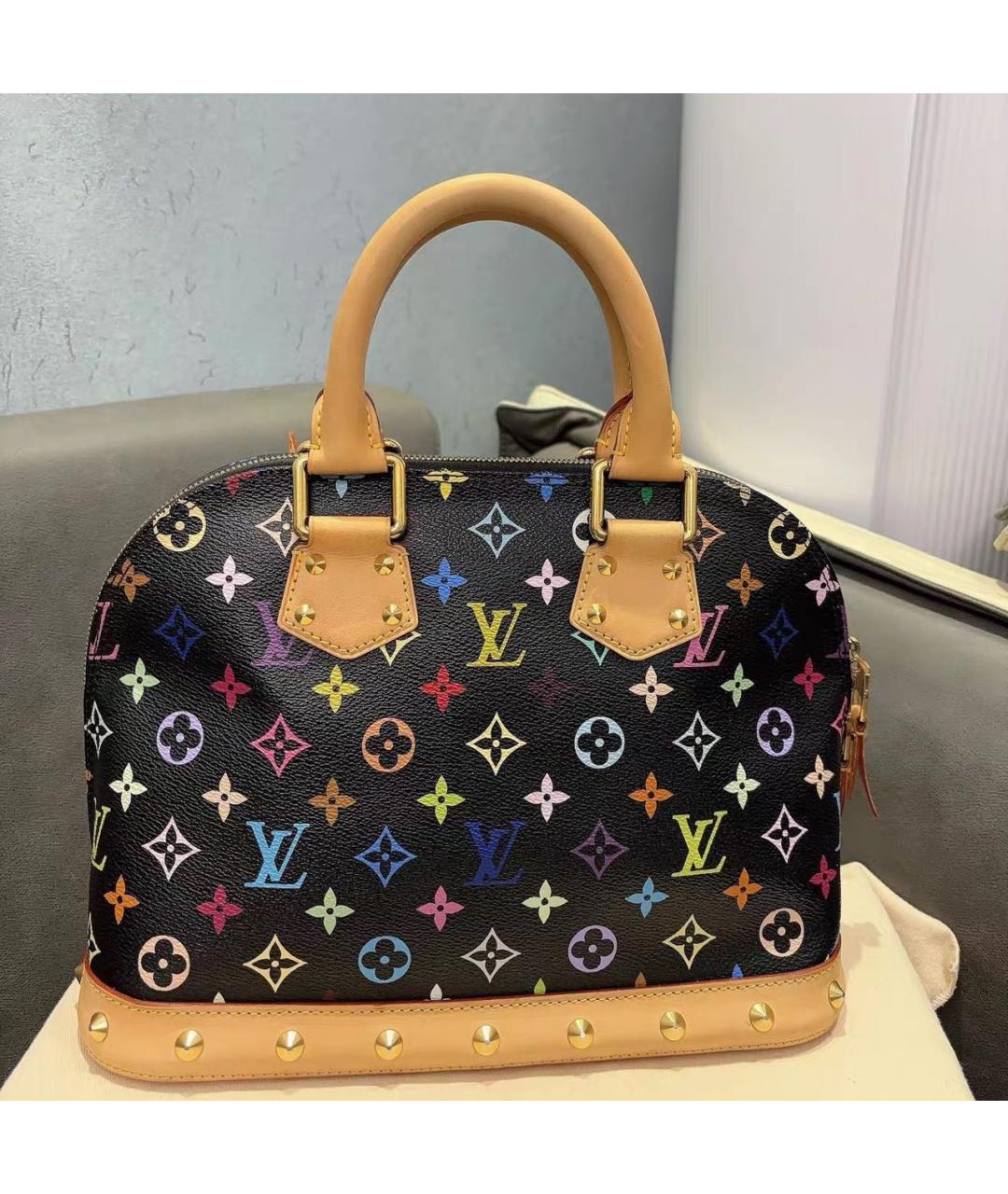 LOUIS VUITTON Черная сумка с короткими ручками из искусственной кожи, фото 2