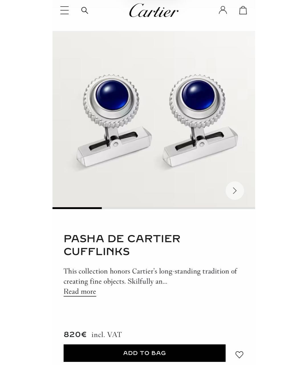 CARTIER Серебряные серебряные запонки, фото 9