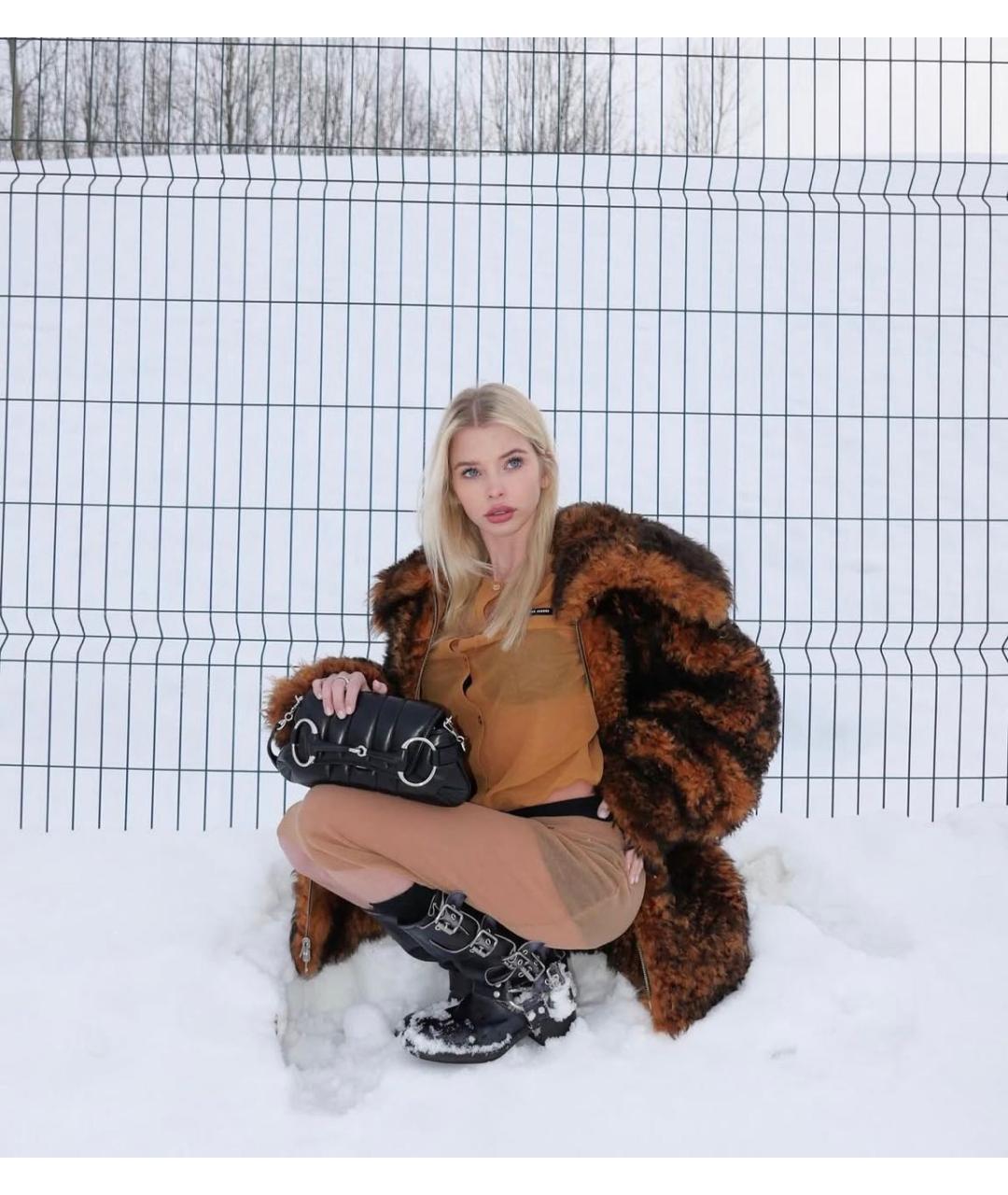 KNWLS Коричневая меховая шуба, фото 5