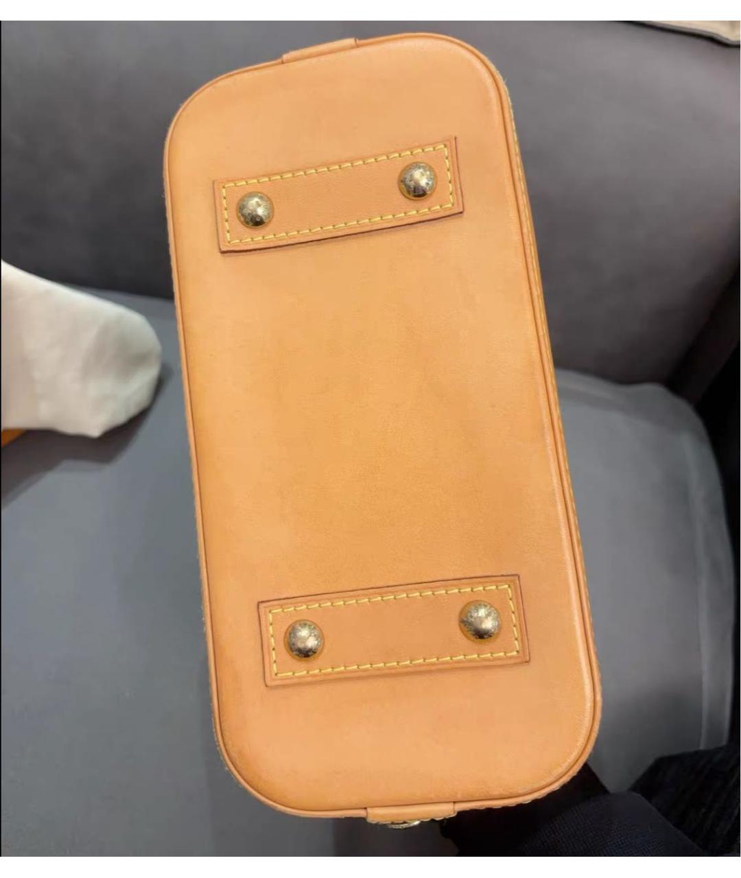 LOUIS VUITTON Коричневая кожаная сумка с короткими ручками, фото 8