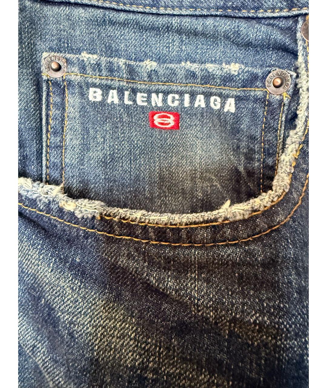 BALENCIAGA Темно-синие прямые джинсы, фото 4