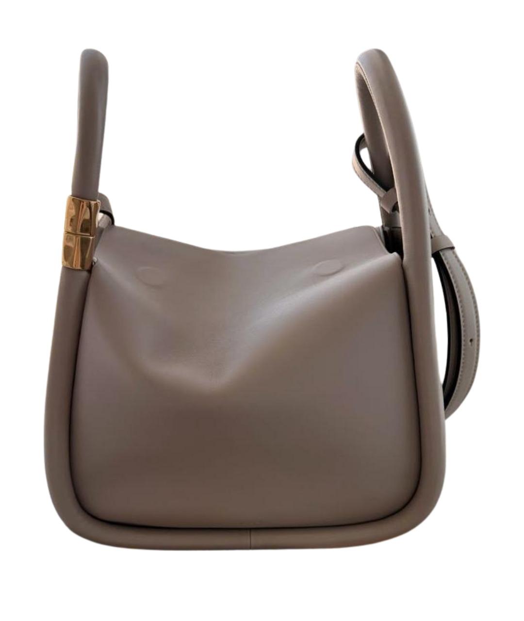 BOYY Серая кожаная сумка с короткими ручками, фото 1