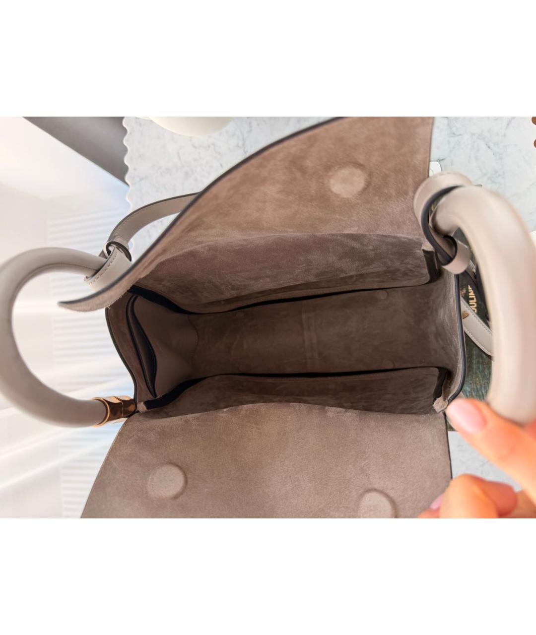 BOYY Серая кожаная сумка с короткими ручками, фото 3