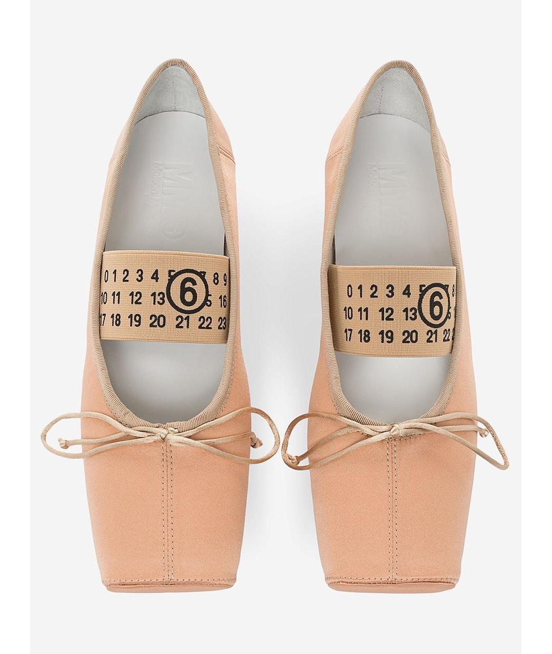 MM6 MAISON MARGIELA Розовые текстильные балетки, фото 2