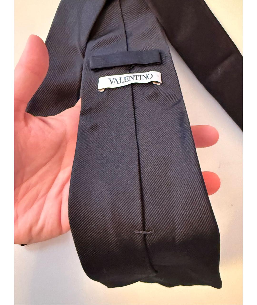 VALENTINO Черный шелковый галстук, фото 3