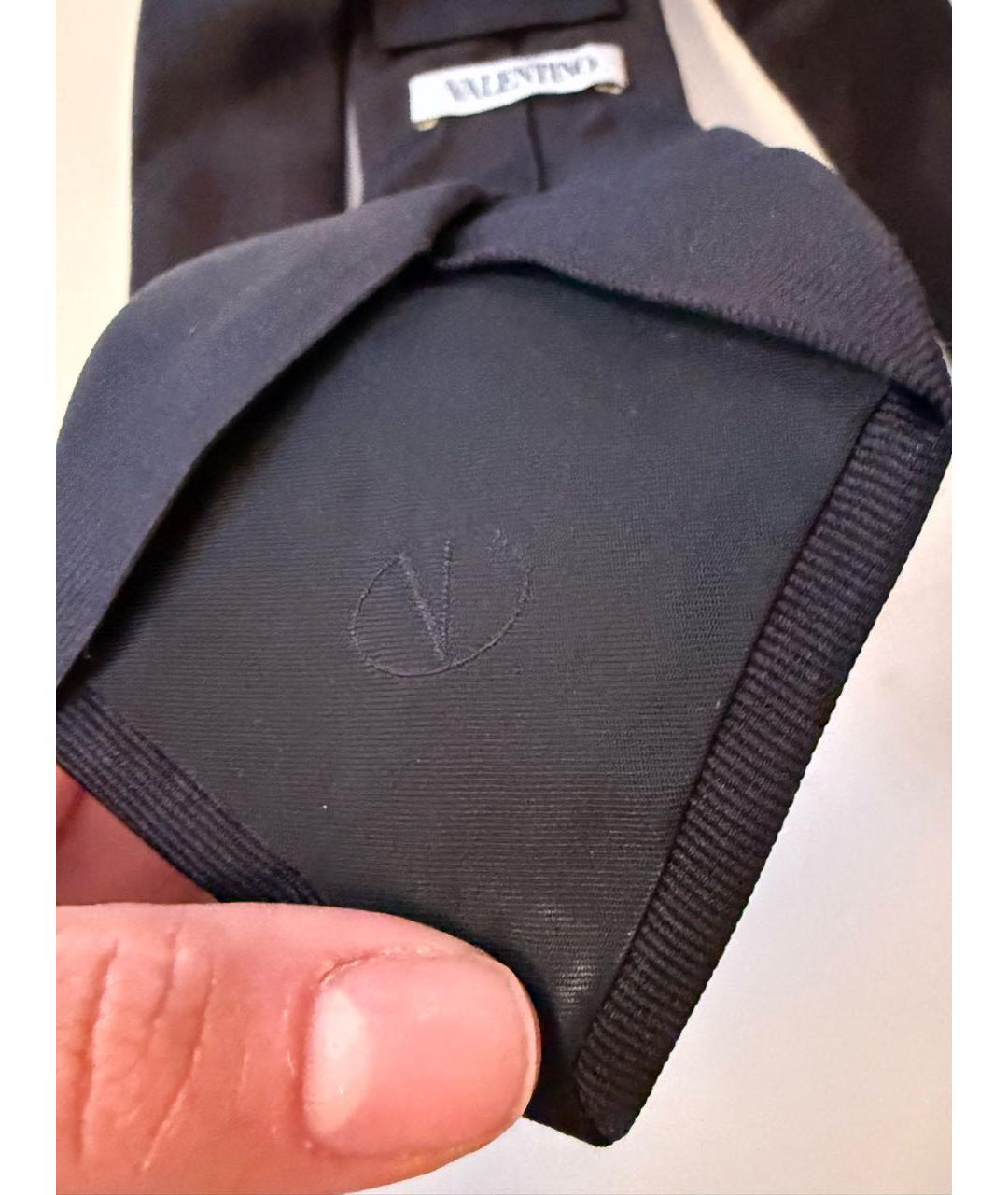 VALENTINO Черный шелковый галстук, фото 5