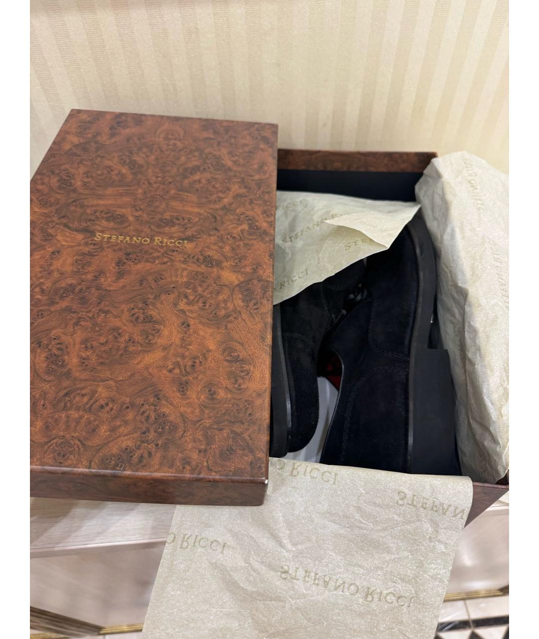 STEFANO RICCI Черные замшевые туфли, фото 6