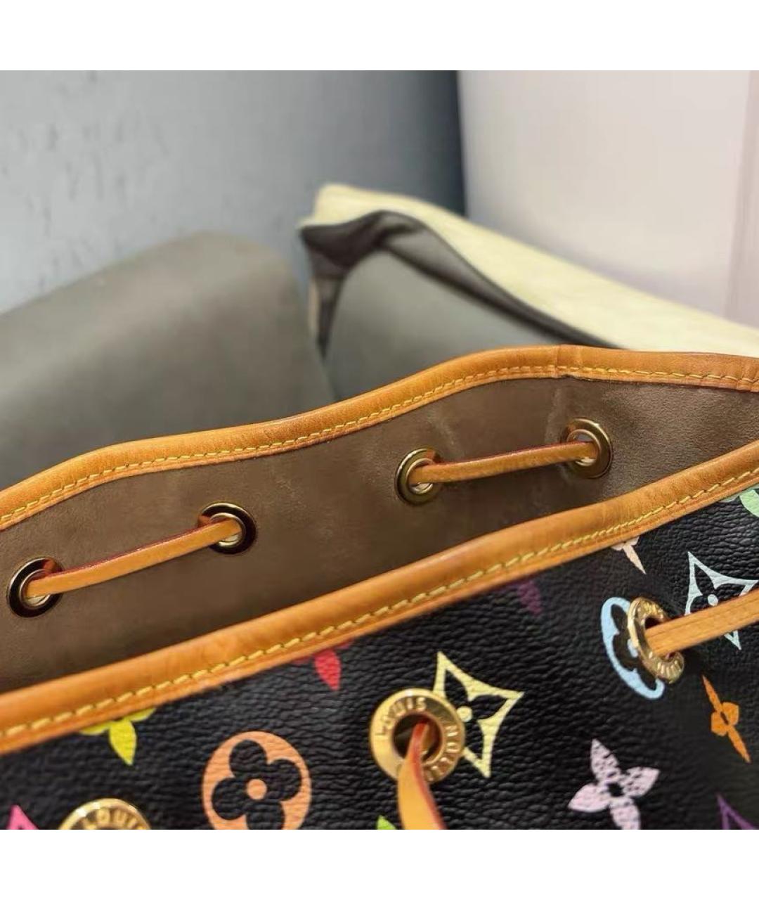 LOUIS VUITTON Черная кожаная сумка тоут, фото 7