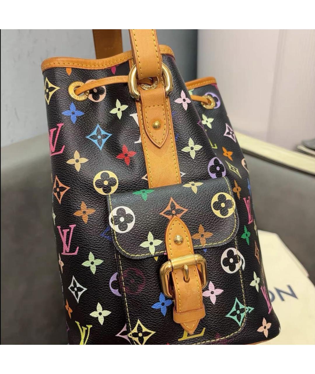 LOUIS VUITTON Черная кожаная сумка тоут, фото 4