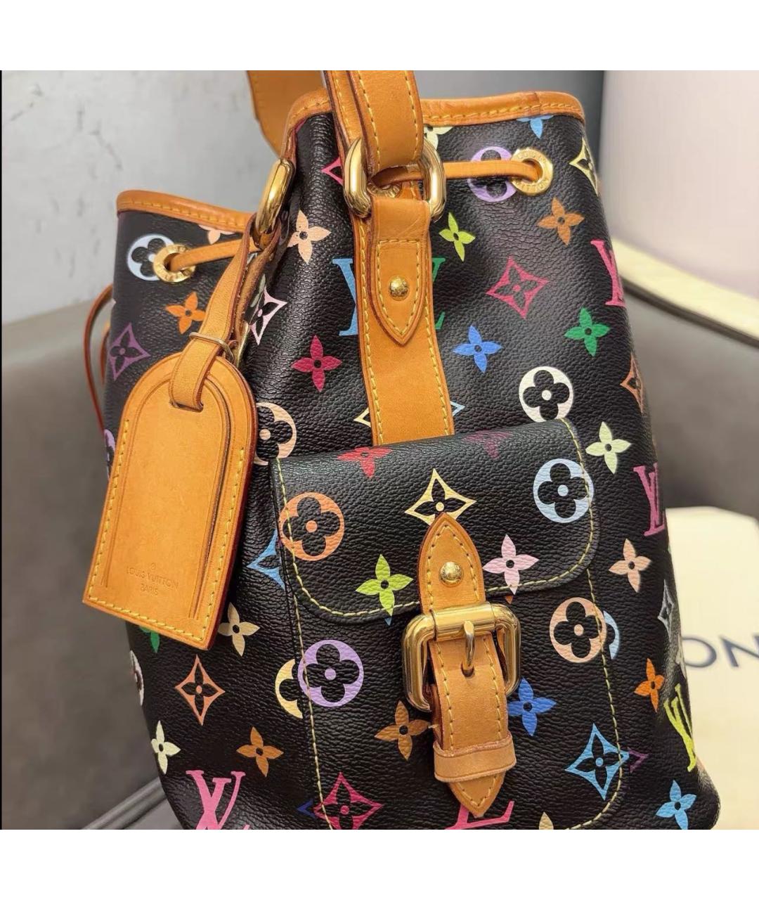 LOUIS VUITTON Черная кожаная сумка тоут, фото 3