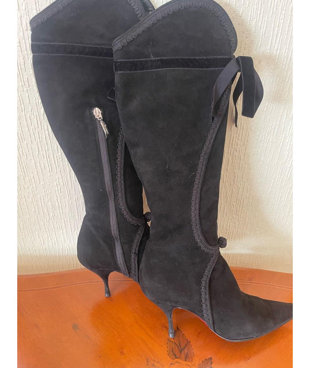 CESARE PACIOTTI Черные замшевые сапоги, фото 2