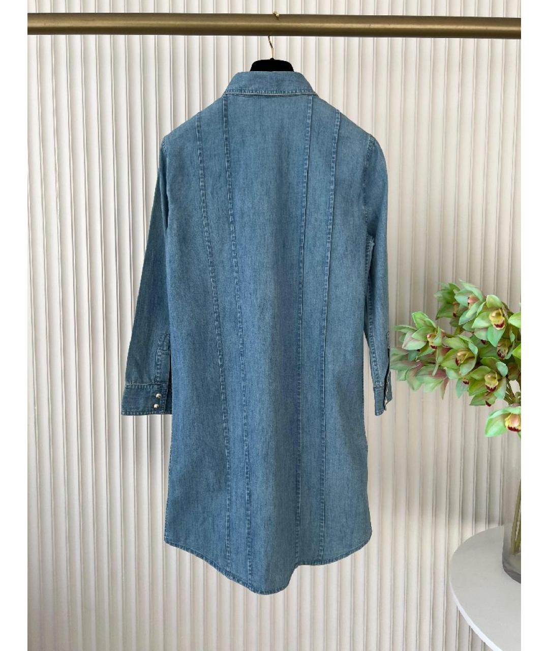 GUCCI Голубое хлопковое повседневное платье, фото 2