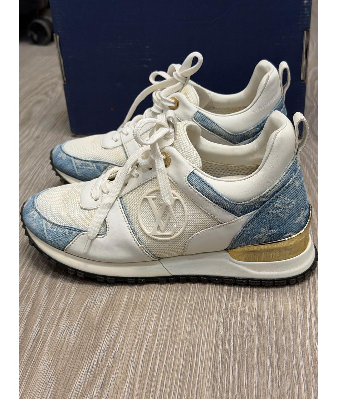 LOUIS VUITTON Белые кожаные кроссовки, фото 8