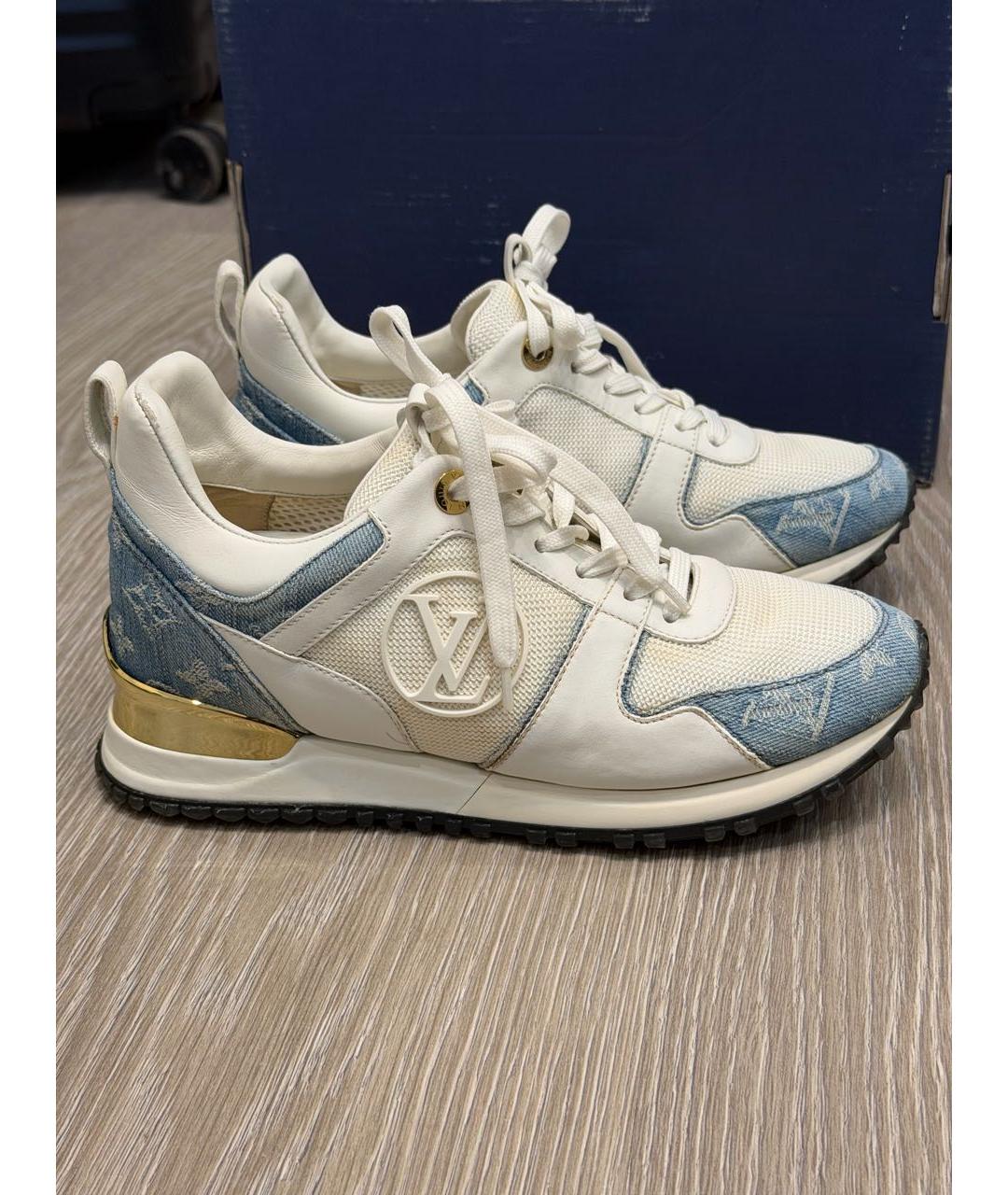 LOUIS VUITTON Белые кожаные кроссовки, фото 9