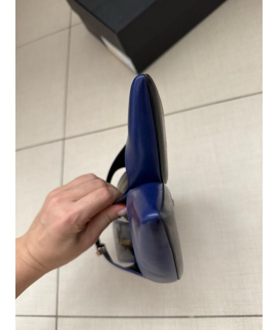 SAINT LAURENT Темно-синие кожаные туфли, фото 6