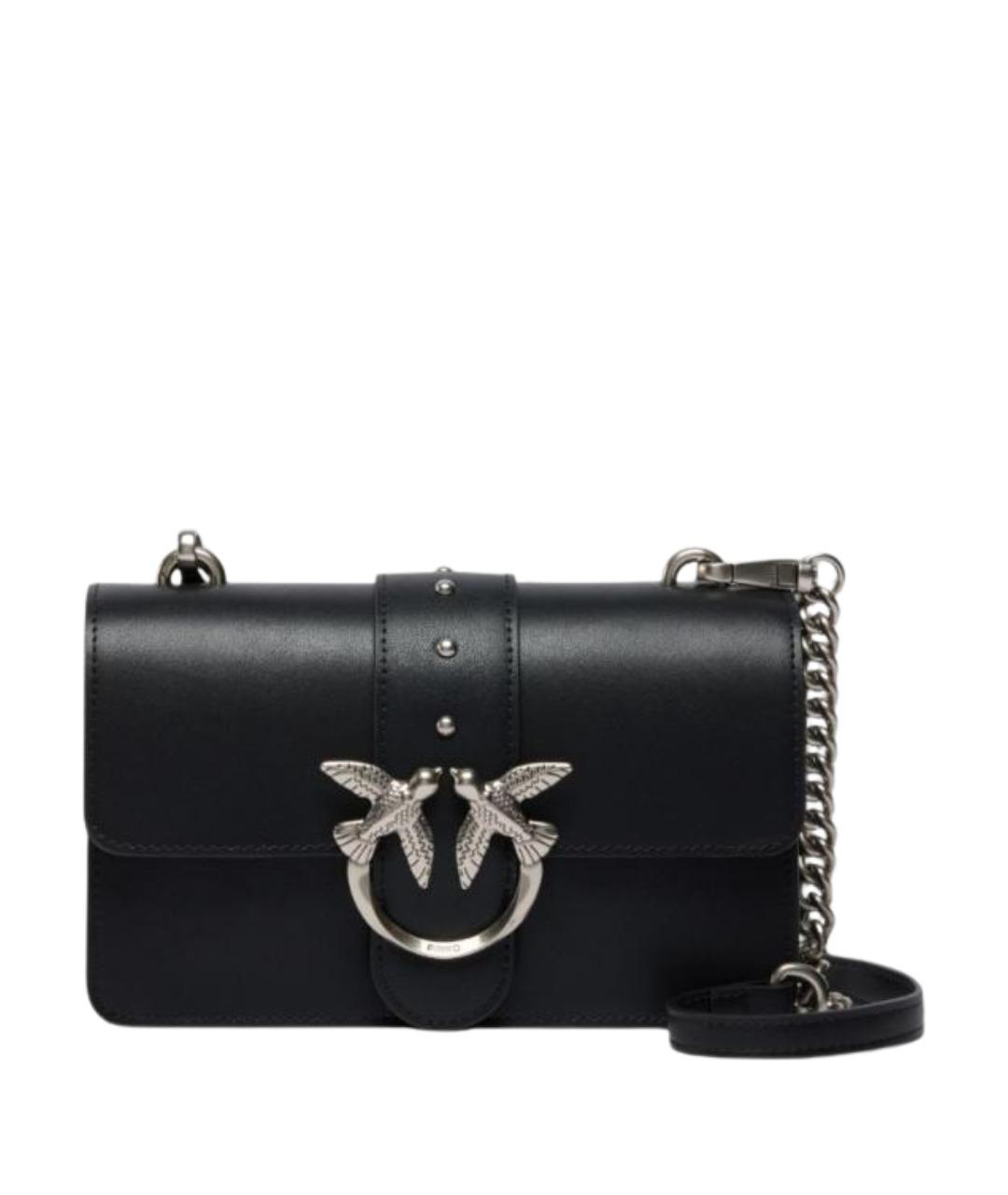 PINKO Черная кожаная сумка через плечо, фото 1