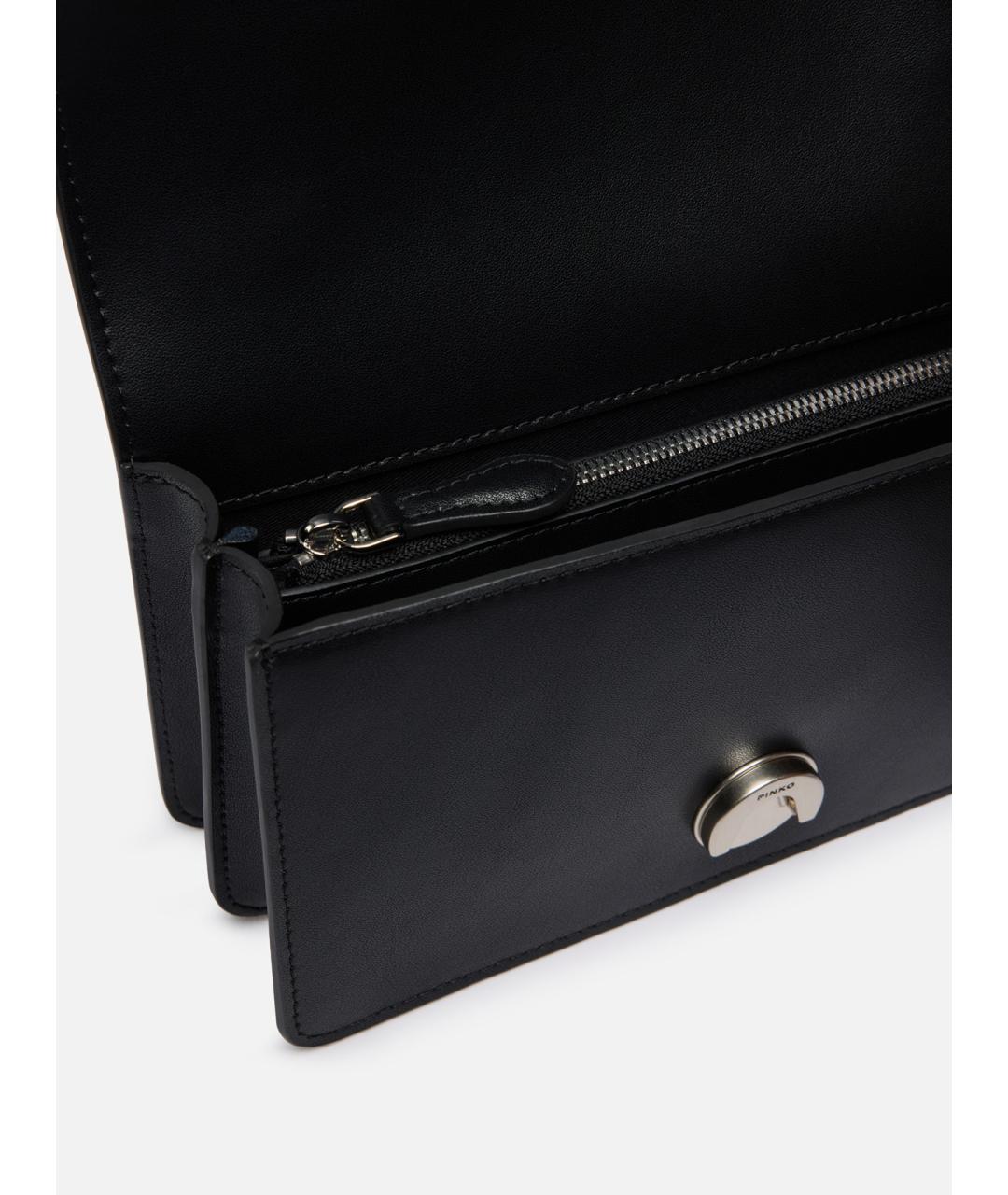 PINKO Черная кожаная сумка через плечо, фото 4