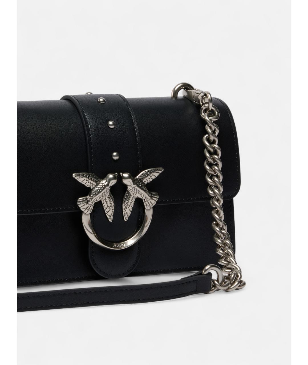 PINKO Черная кожаная сумка через плечо, фото 2
