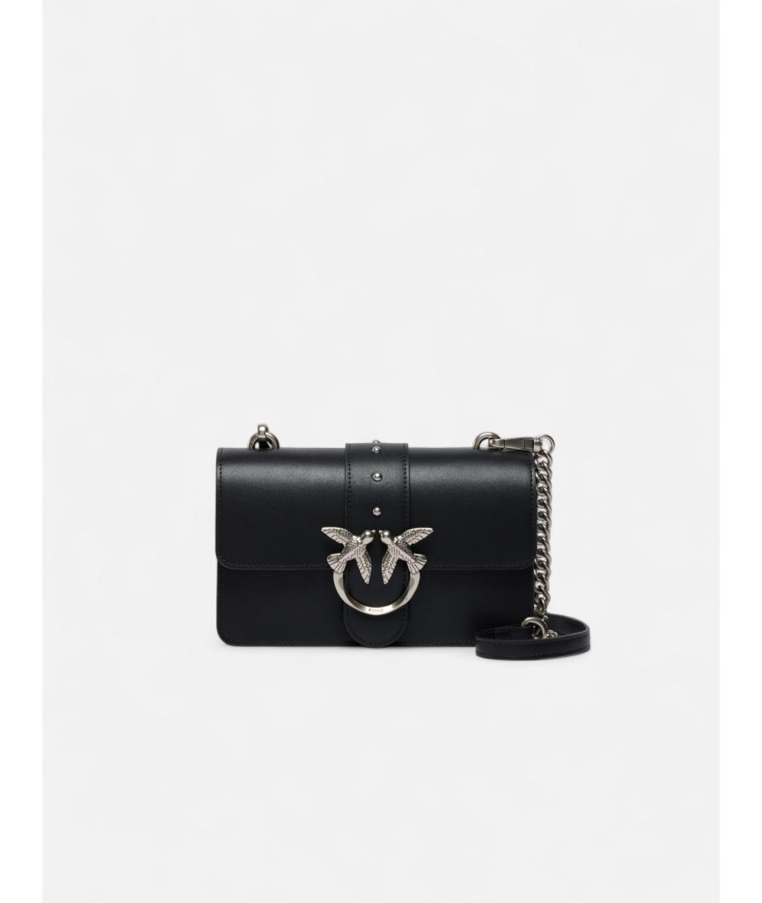 PINKO Черная кожаная сумка через плечо, фото 5