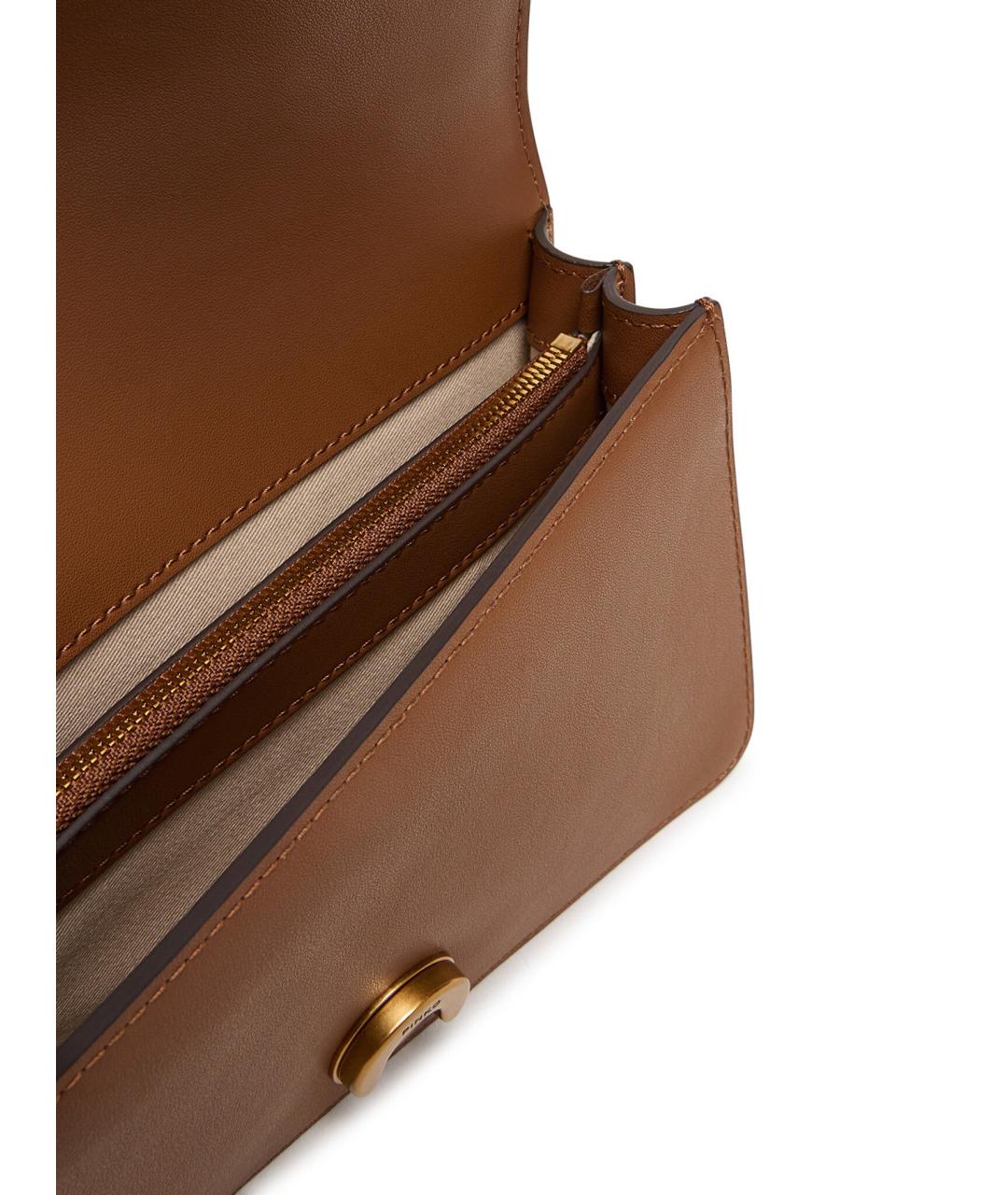 PINKO Бежевая кожаная сумка через плечо, фото 5