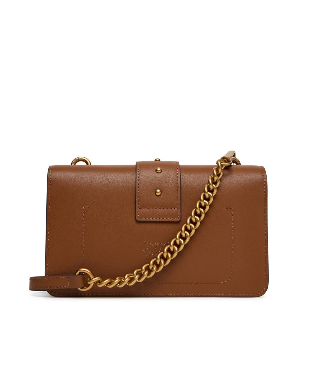 PINKO Бежевая кожаная сумка через плечо, фото 3