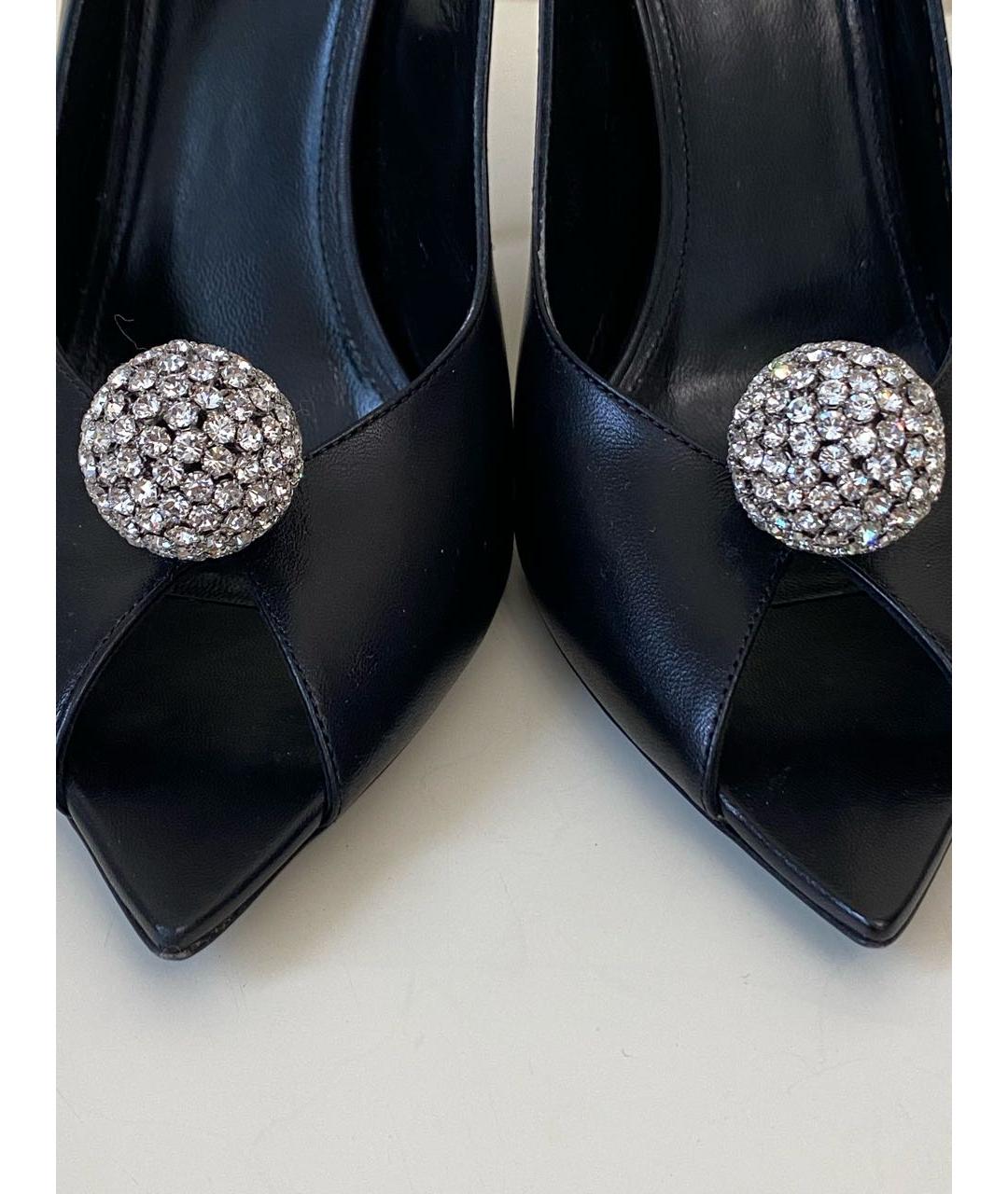 SAINT LAURENT Черные кожаные босоножки, фото 3