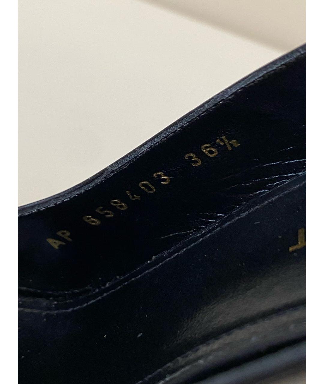 SAINT LAURENT Черные кожаные босоножки, фото 5