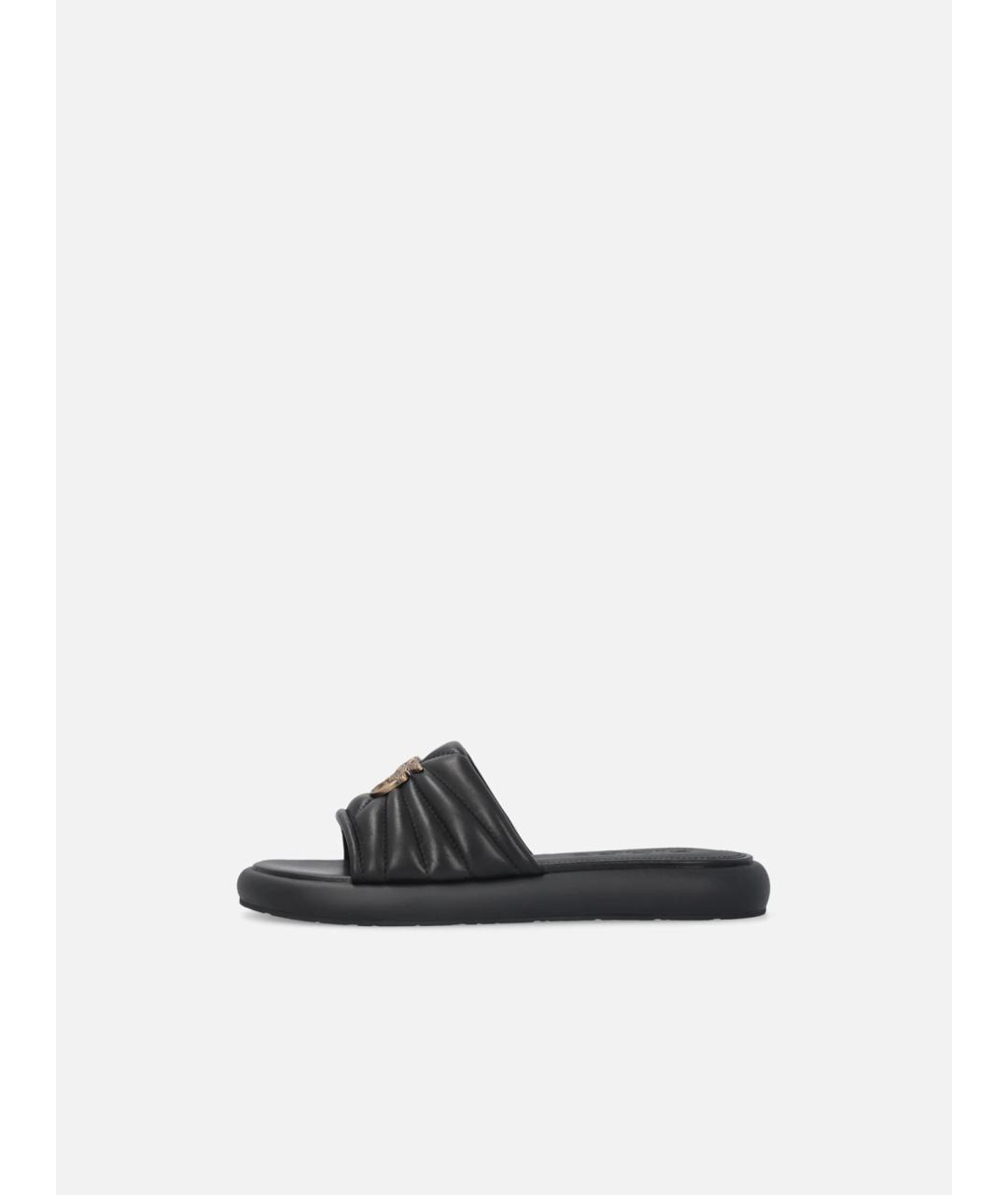 PINKO Черные кожаные шлепанцы, фото 5