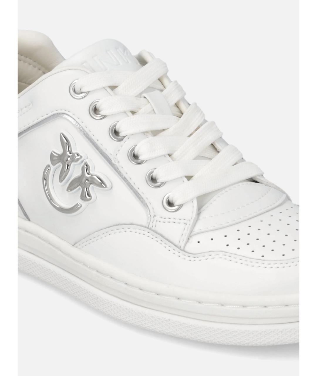 PINKO Белые кожаные кеды, фото 4