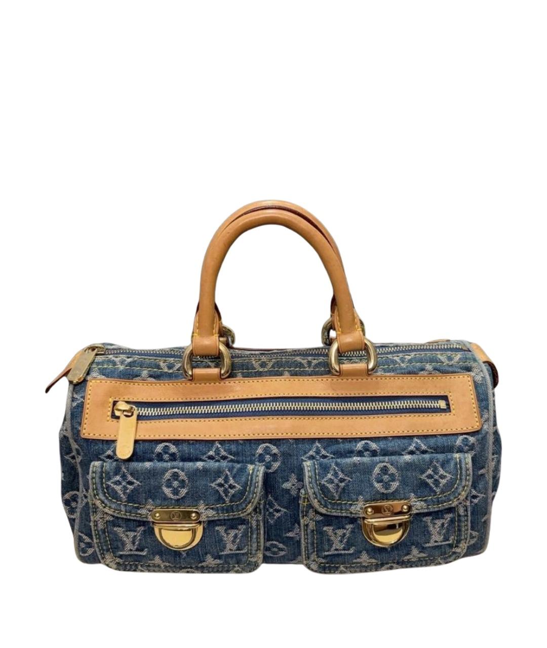 LOUIS VUITTON Голубая деним сумка с короткими ручками, фото 1