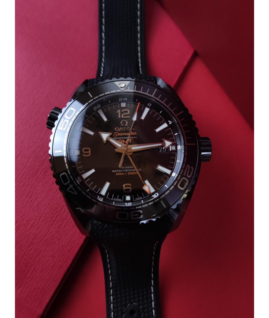 OMEGA Черные керамические часы, фото 7