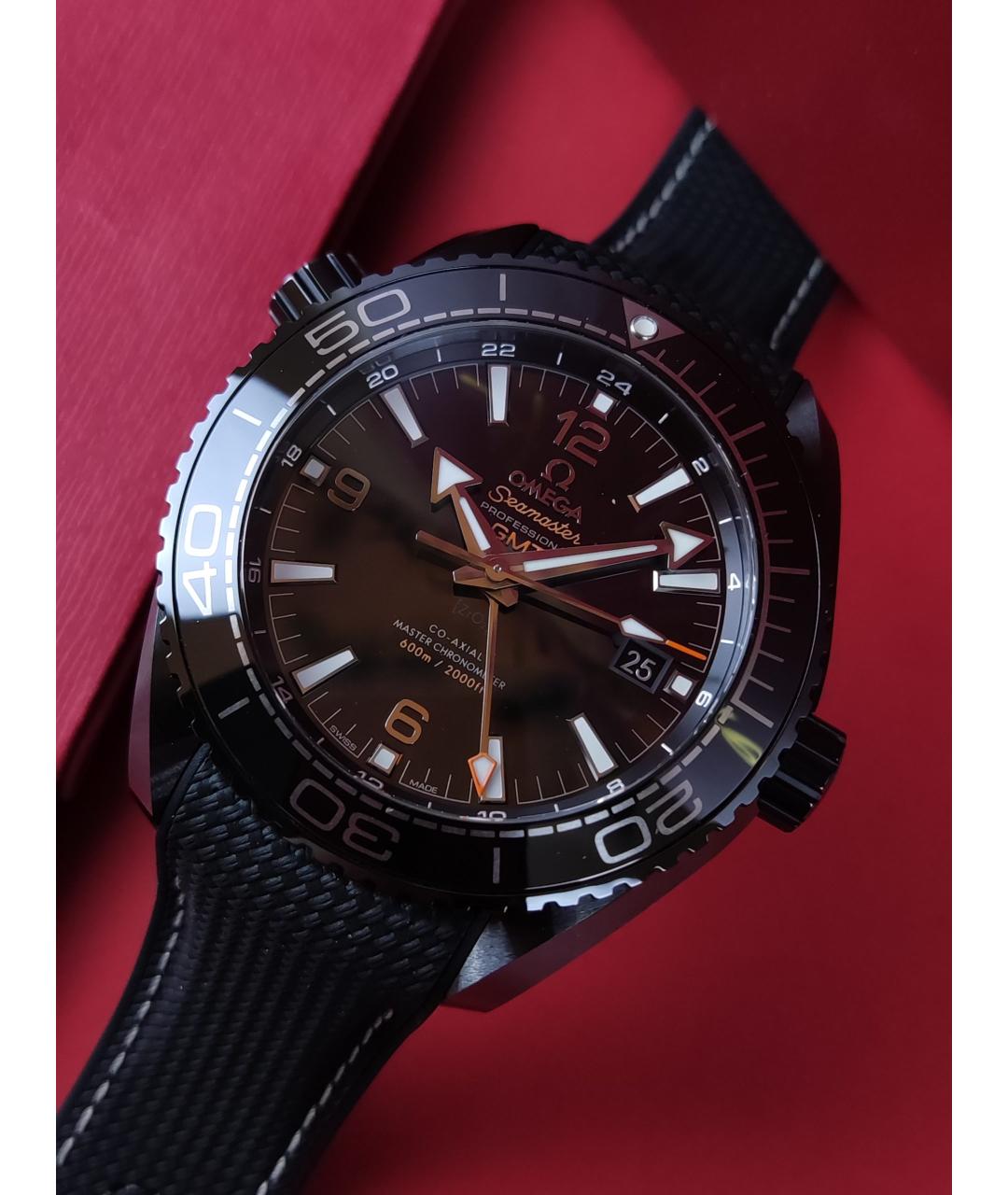 OMEGA Черные керамические часы, фото 2