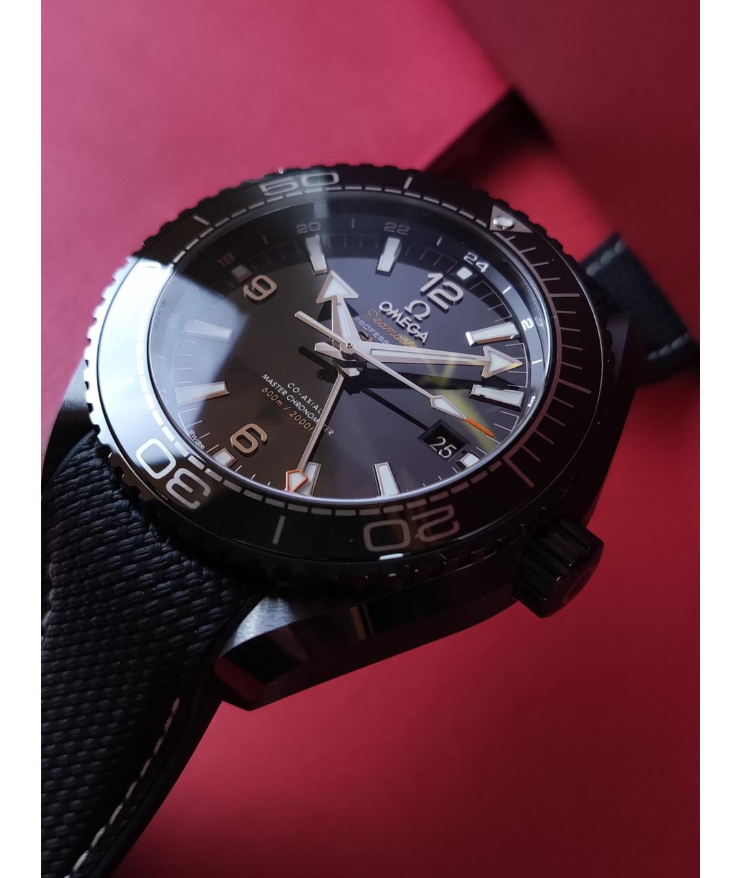 OMEGA Черные керамические часы, фото 3