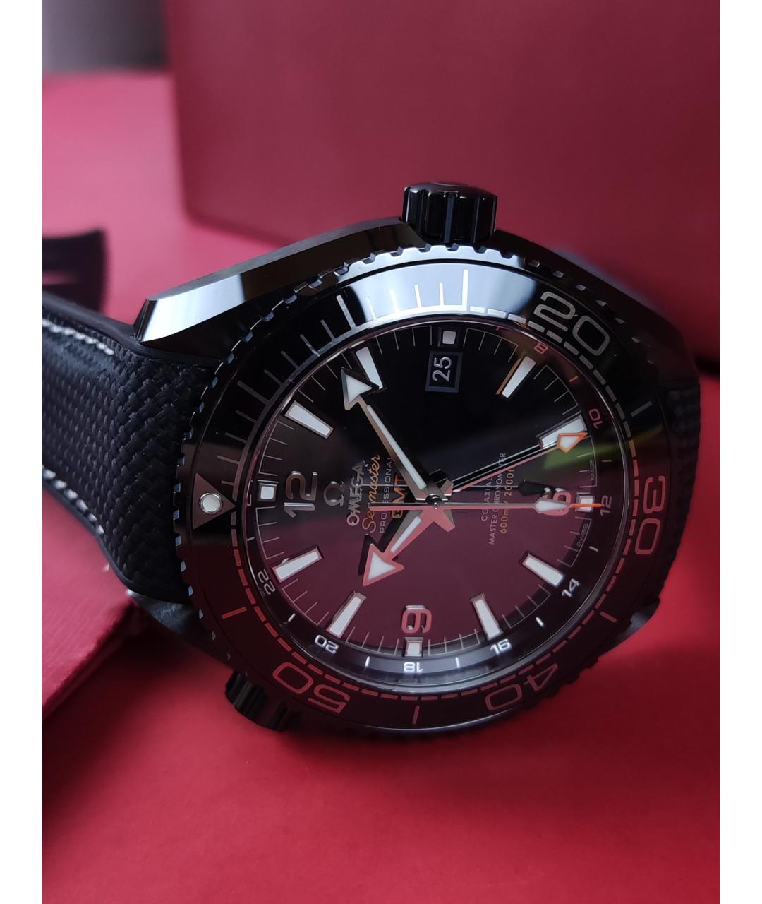 OMEGA Черные керамические часы, фото 4