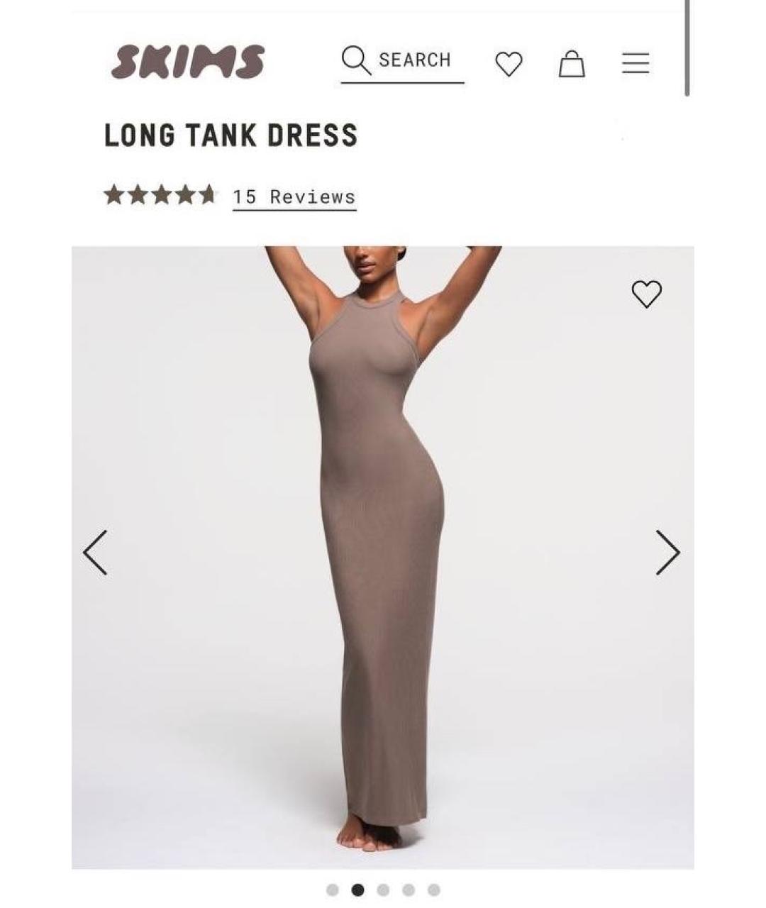 SKIMS Антрацитовое повседневное платье, фото 3