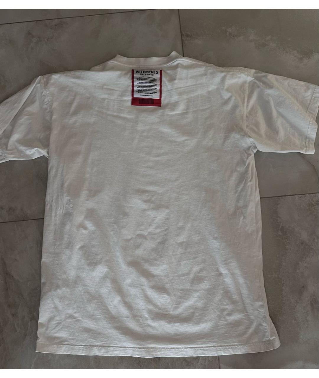 VETEMENTS Белая хлопковая футболка, фото 2