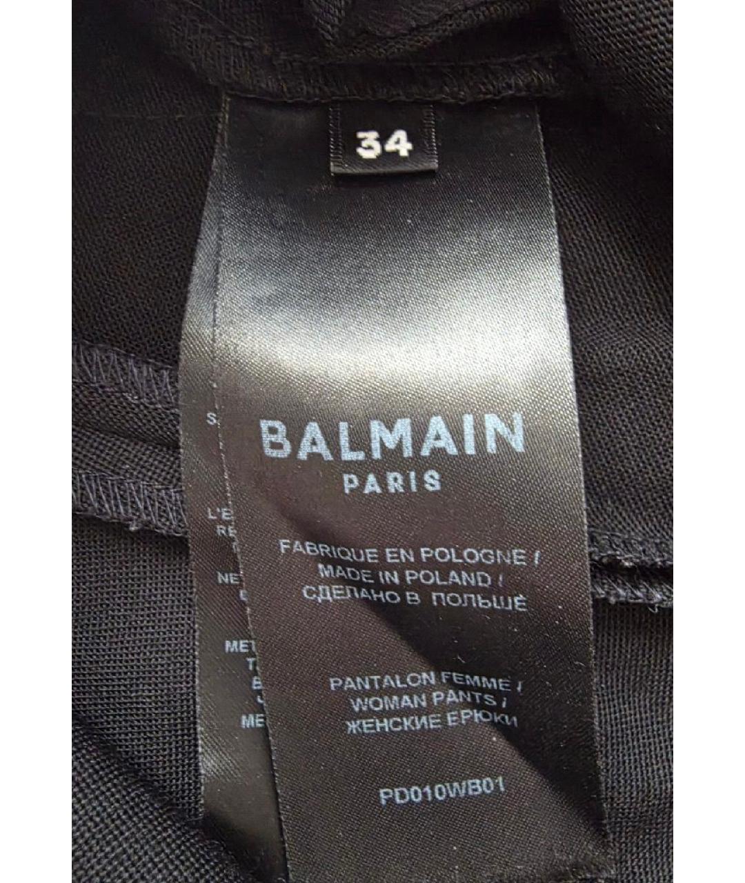 BALMAIN Черные шерстяные брюки узкие, фото 4