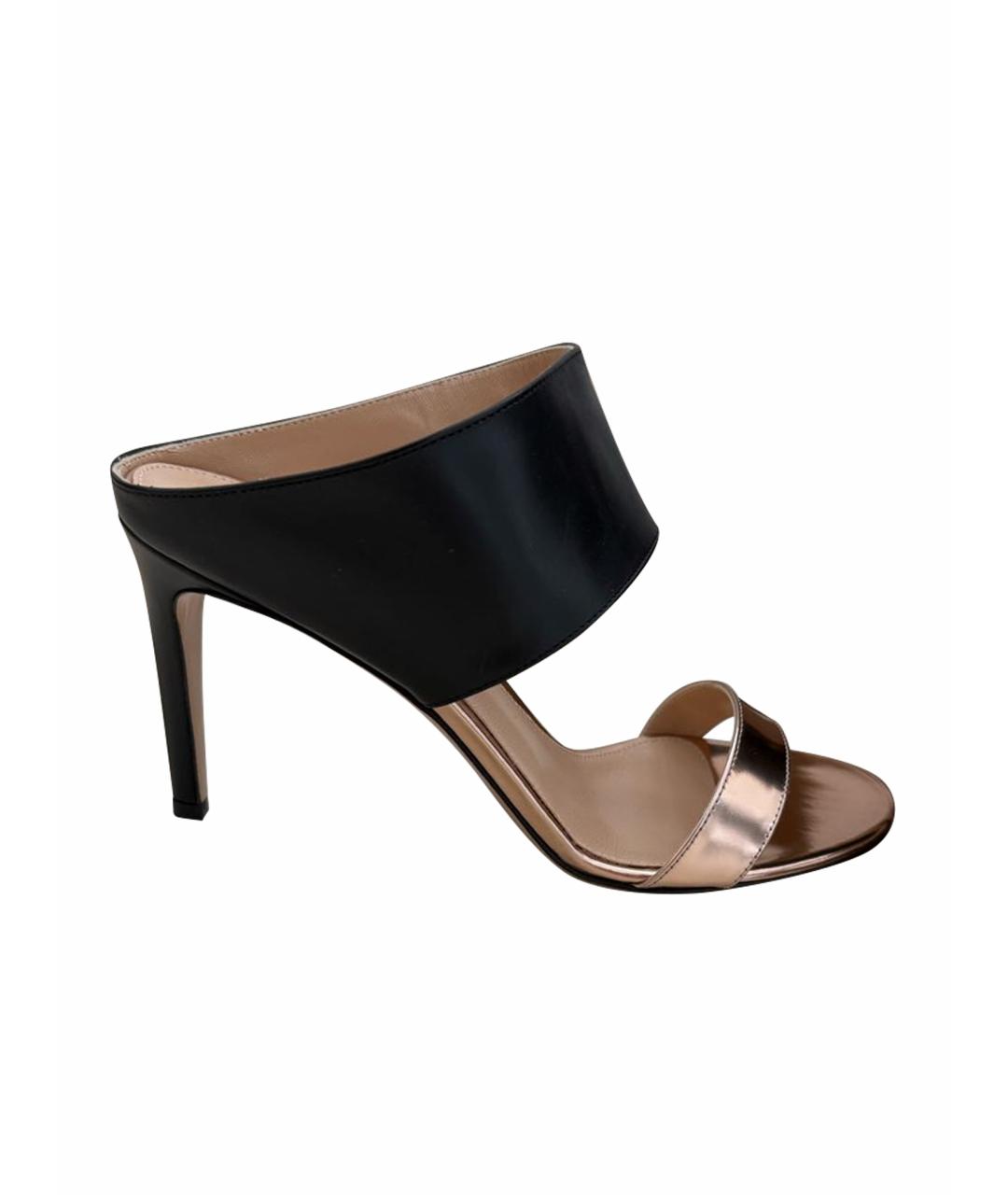 GIANVITO ROSSI Золотые кожаные босоножки, фото 7