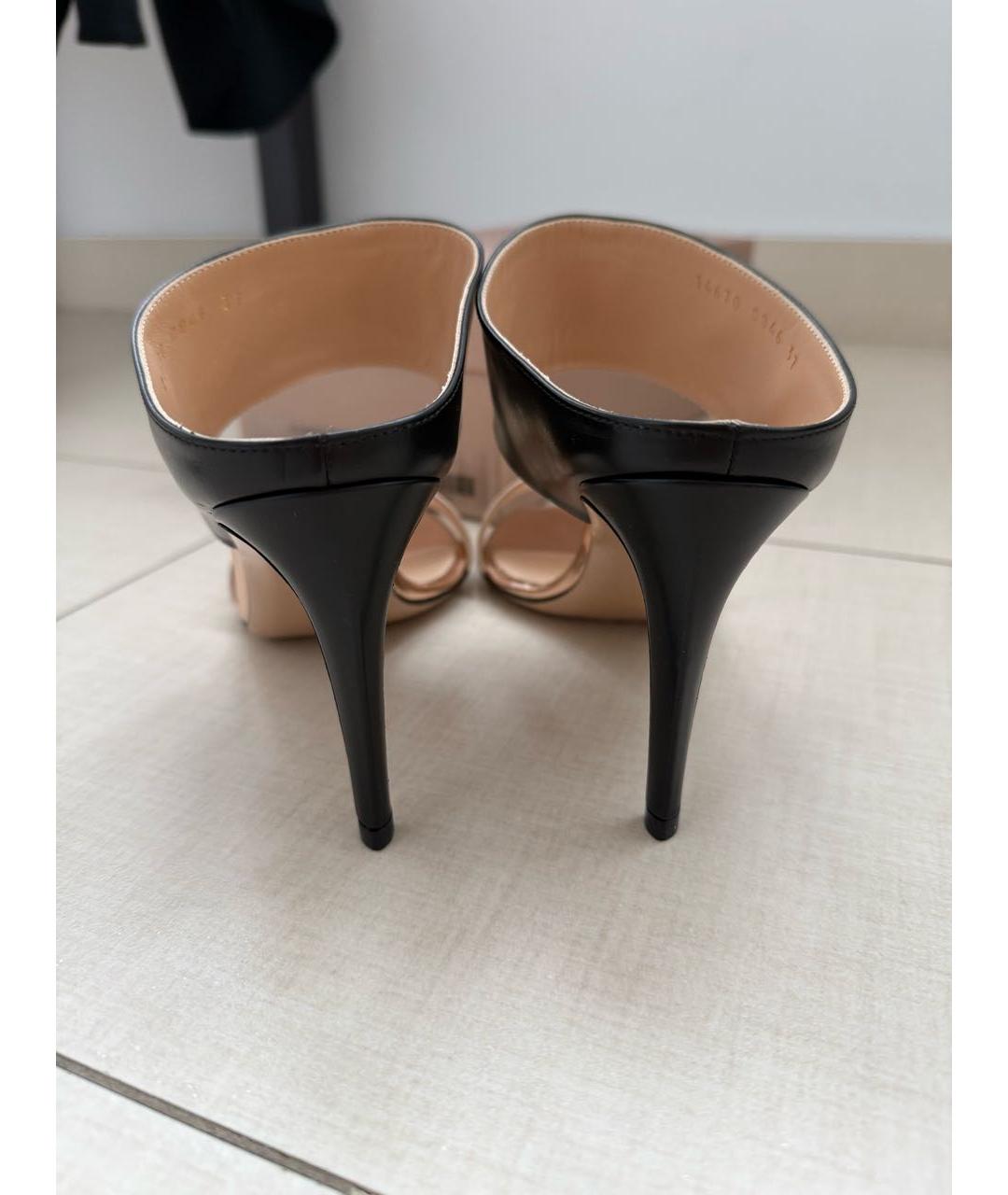 GIANVITO ROSSI Золотые кожаные босоножки, фото 4