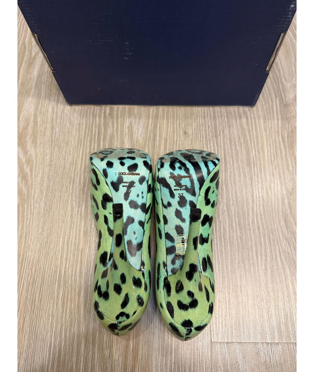 DOLCE&GABBANA Зеленые туфли из лакированной кожи, фото 6