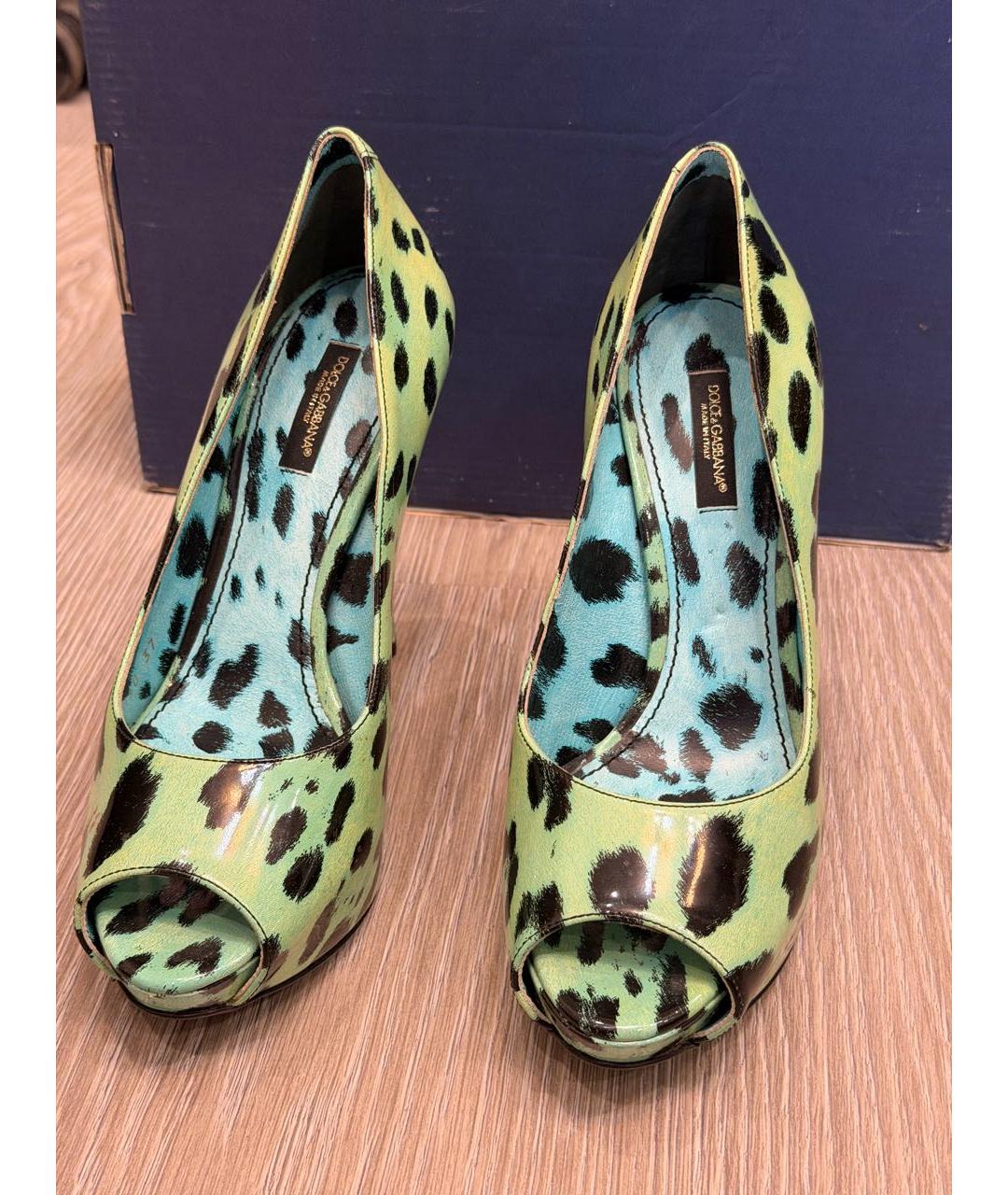 DOLCE&GABBANA Зеленые туфли из лакированной кожи, фото 2