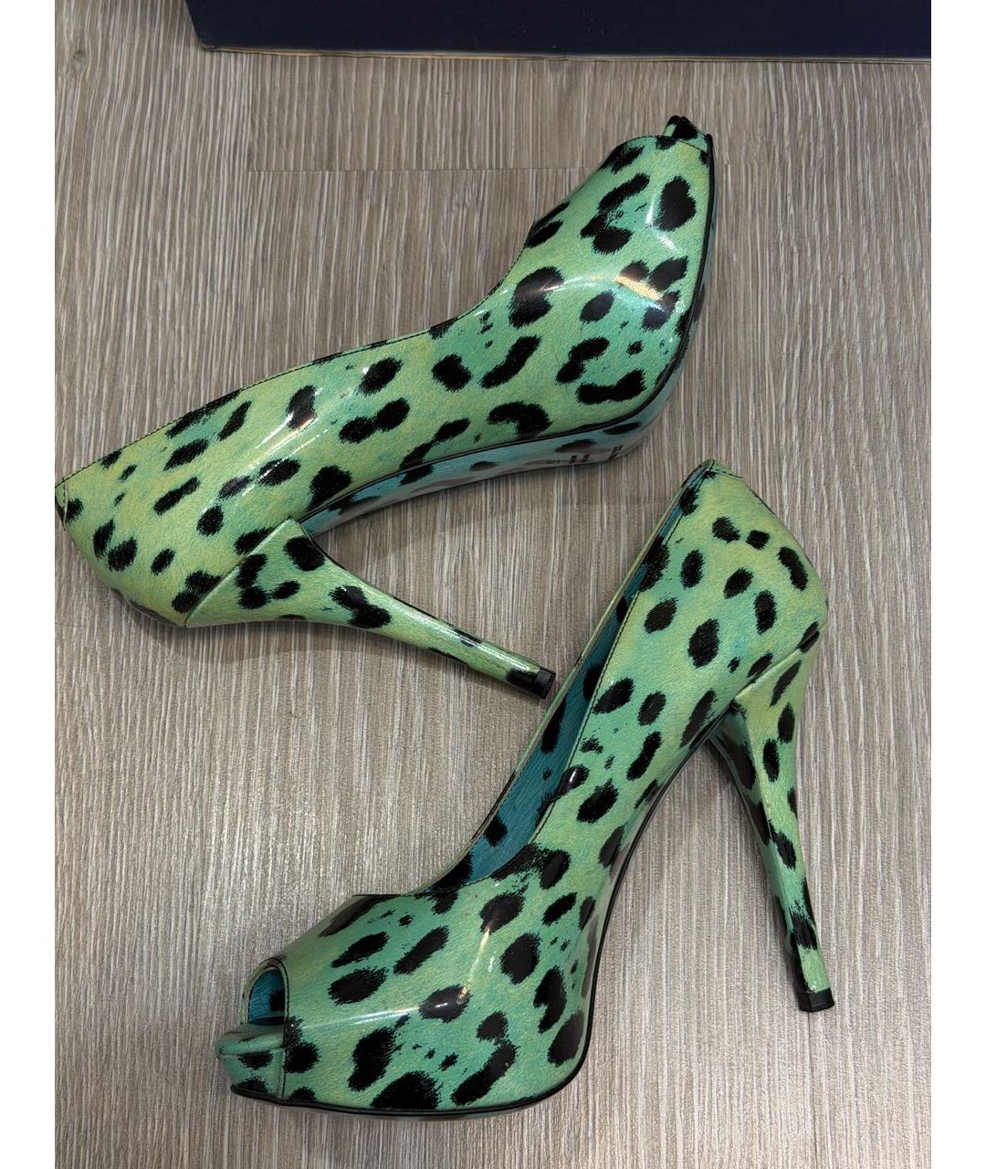 DOLCE&GABBANA Зеленые туфли из лакированной кожи, фото 5