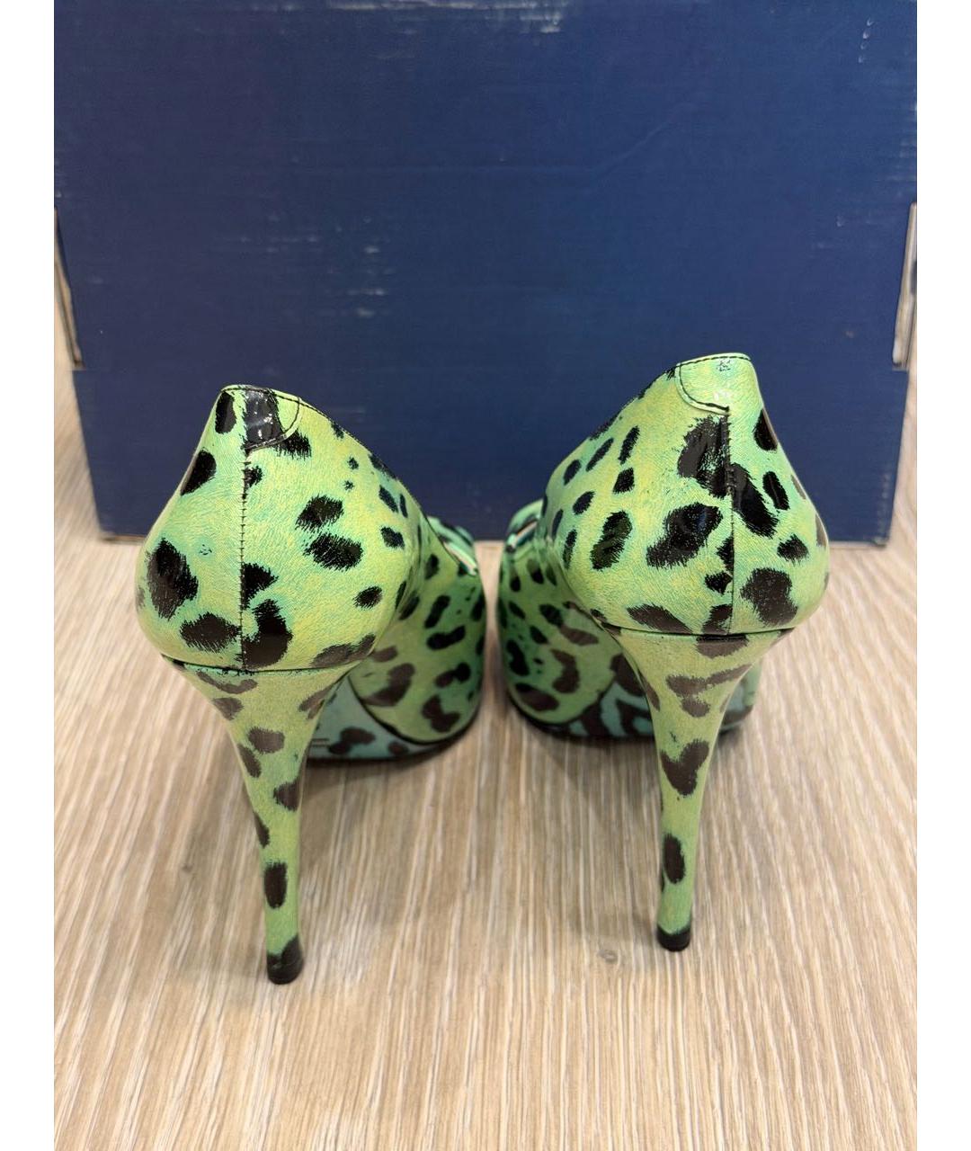 DOLCE&GABBANA Зеленые туфли из лакированной кожи, фото 4