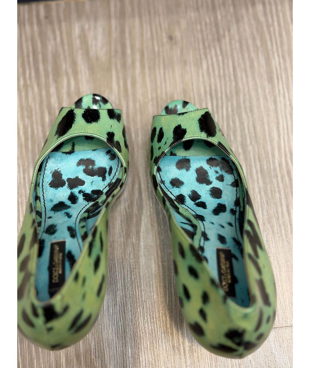 DOLCE&GABBANA Зеленые туфли из лакированной кожи, фото 3