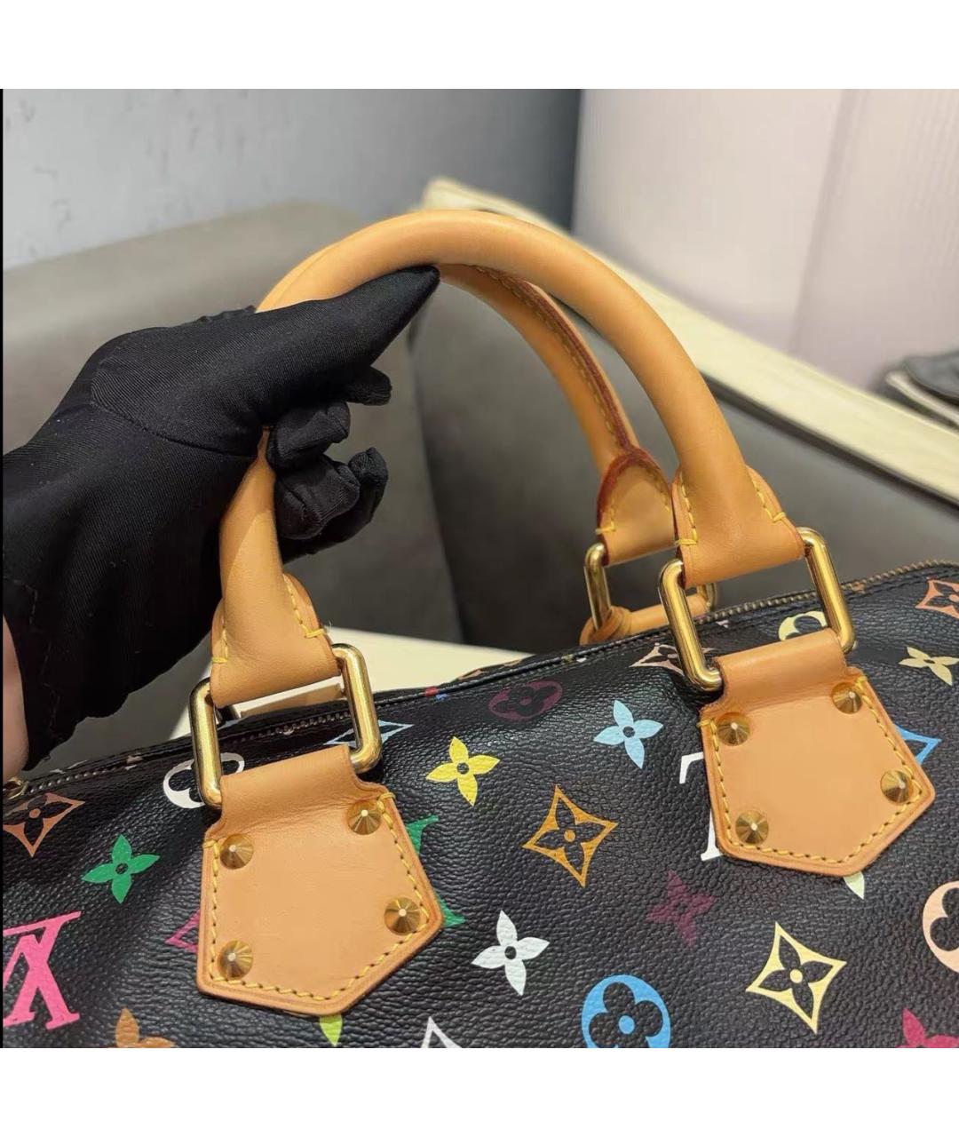 LOUIS VUITTON Черная сумка с короткими ручками, фото 5