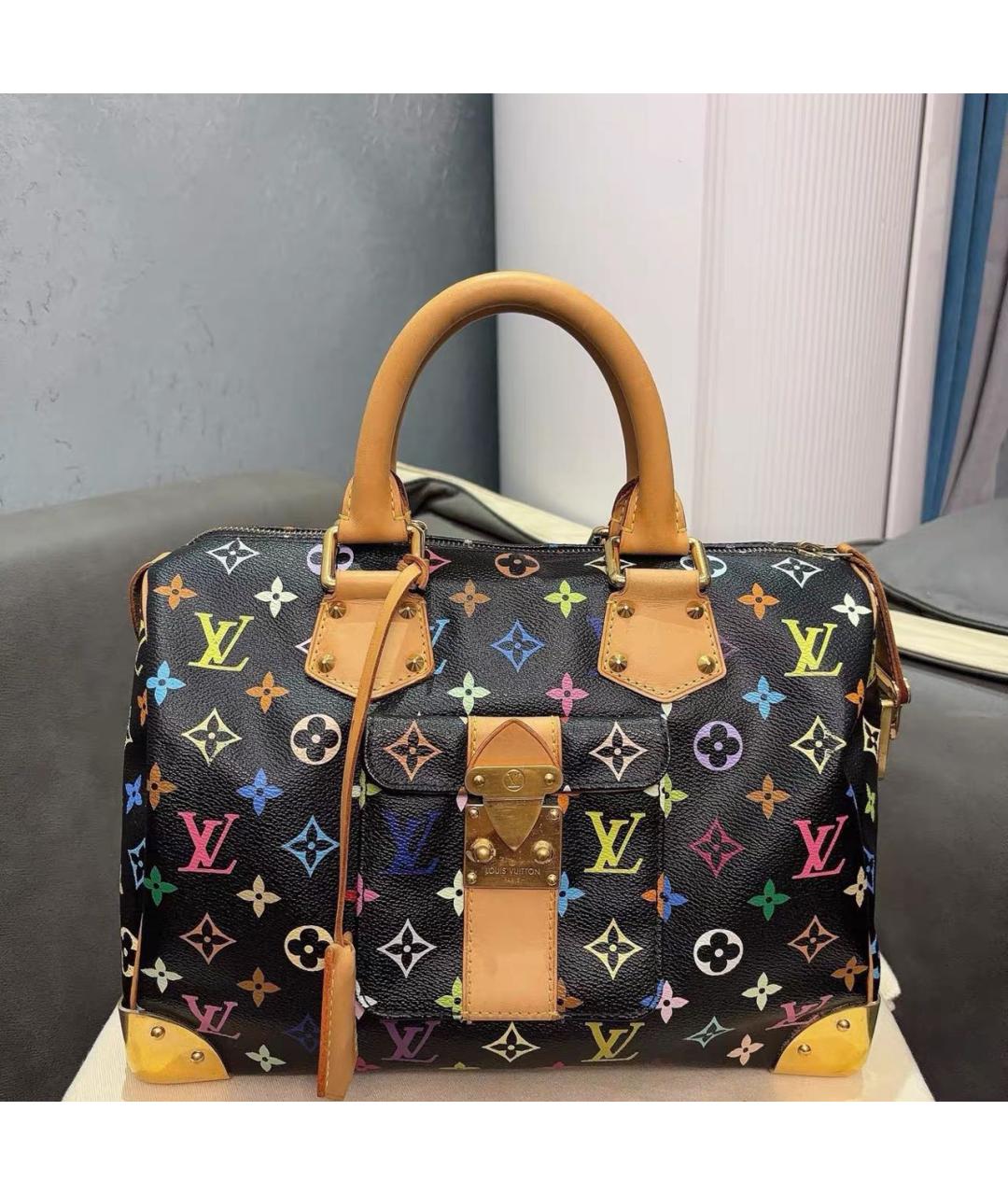 LOUIS VUITTON Черная сумка с короткими ручками, фото 9