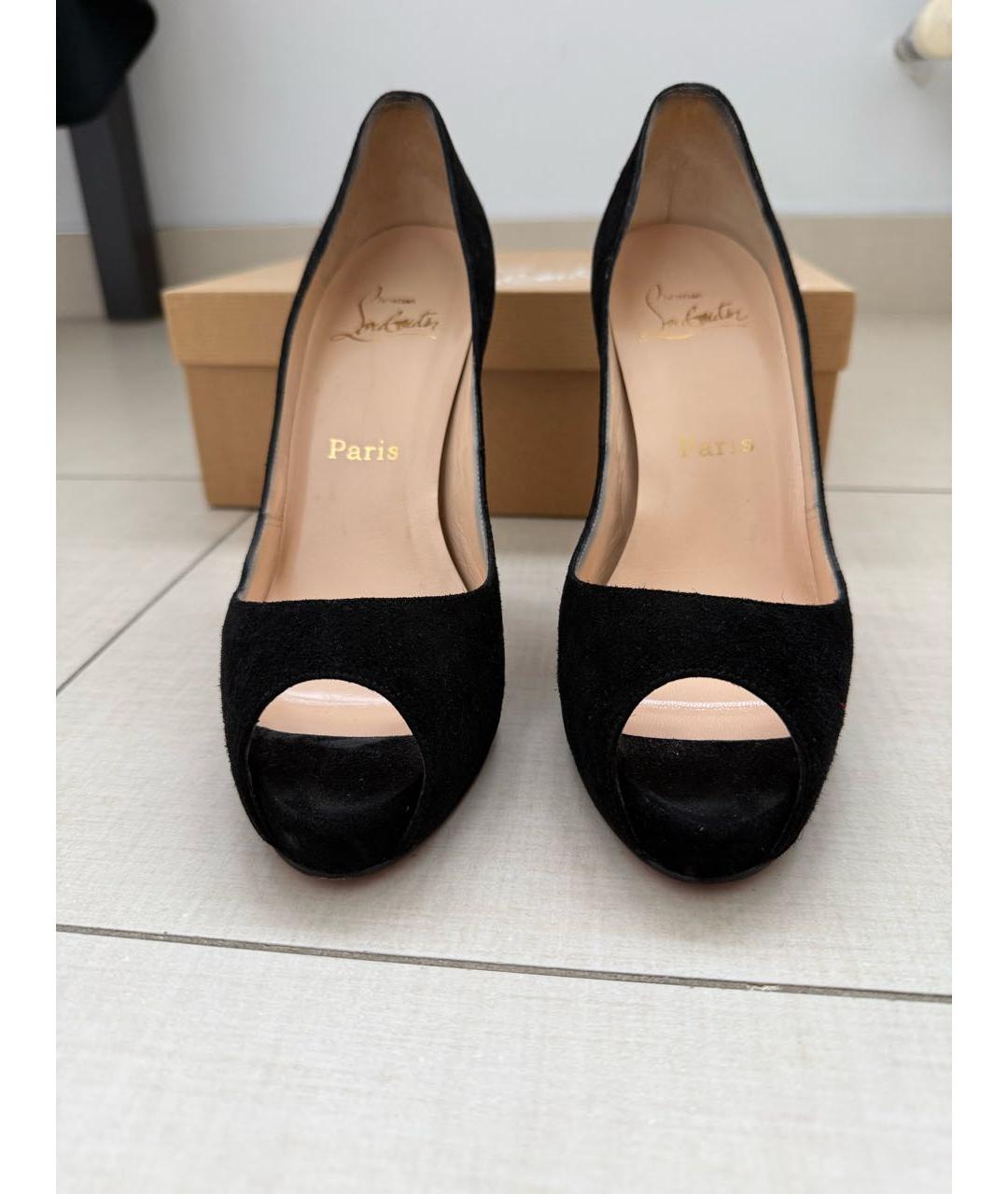 CHRISTIAN LOUBOUTIN Черные замшевые туфли, фото 2