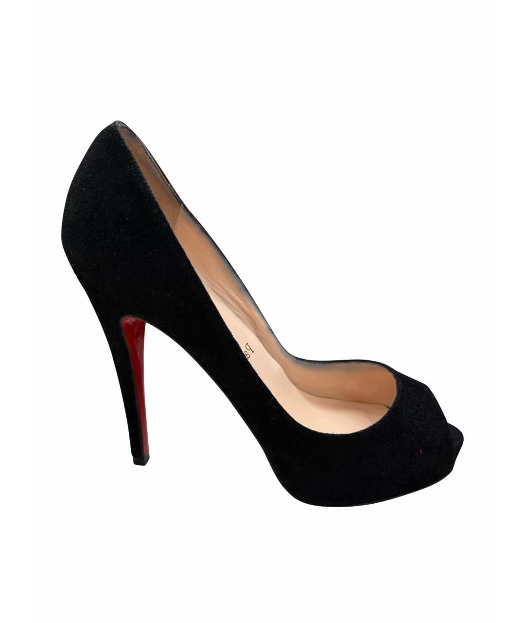CHRISTIAN LOUBOUTIN Черные замшевые туфли, фото 1