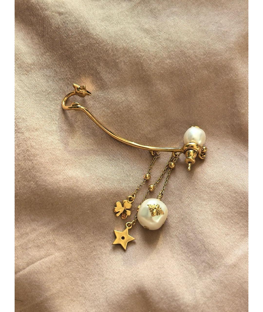 CHRISTIAN DIOR Золотые латунные серьги, фото 5